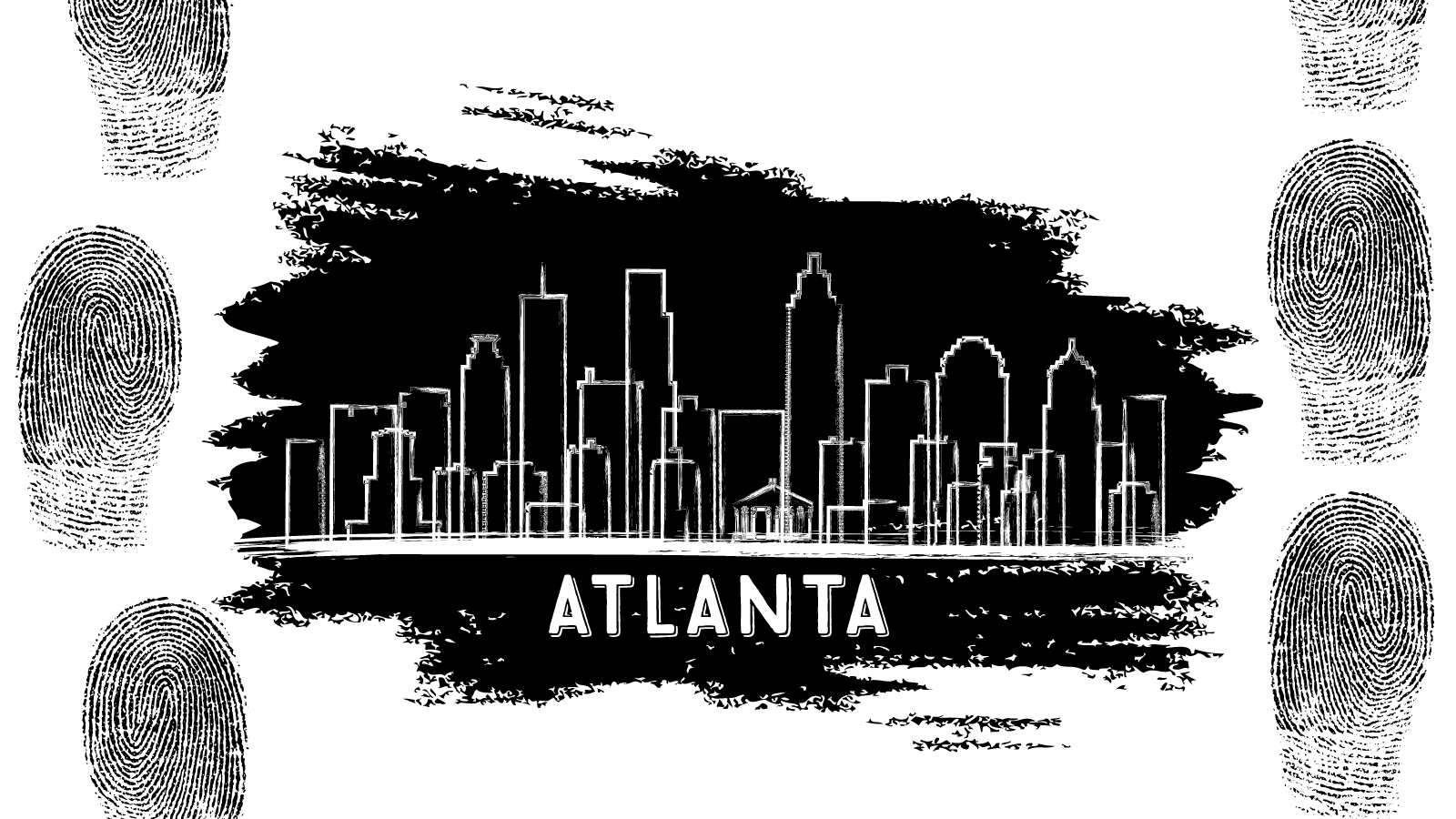 Sketchy black and white photo of Atlanta City