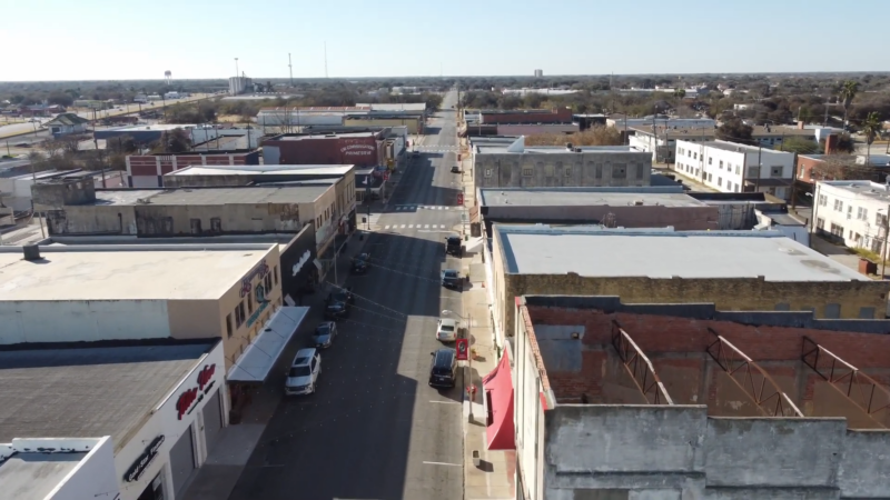 Aerial view on the streets of Alice in Texas