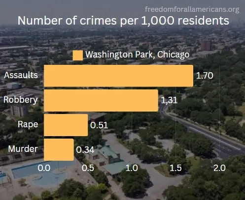 Chart showing number of crime rates in Washington Park