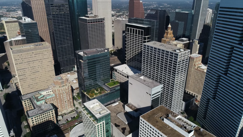 Houston City in Texas from a drone perspective