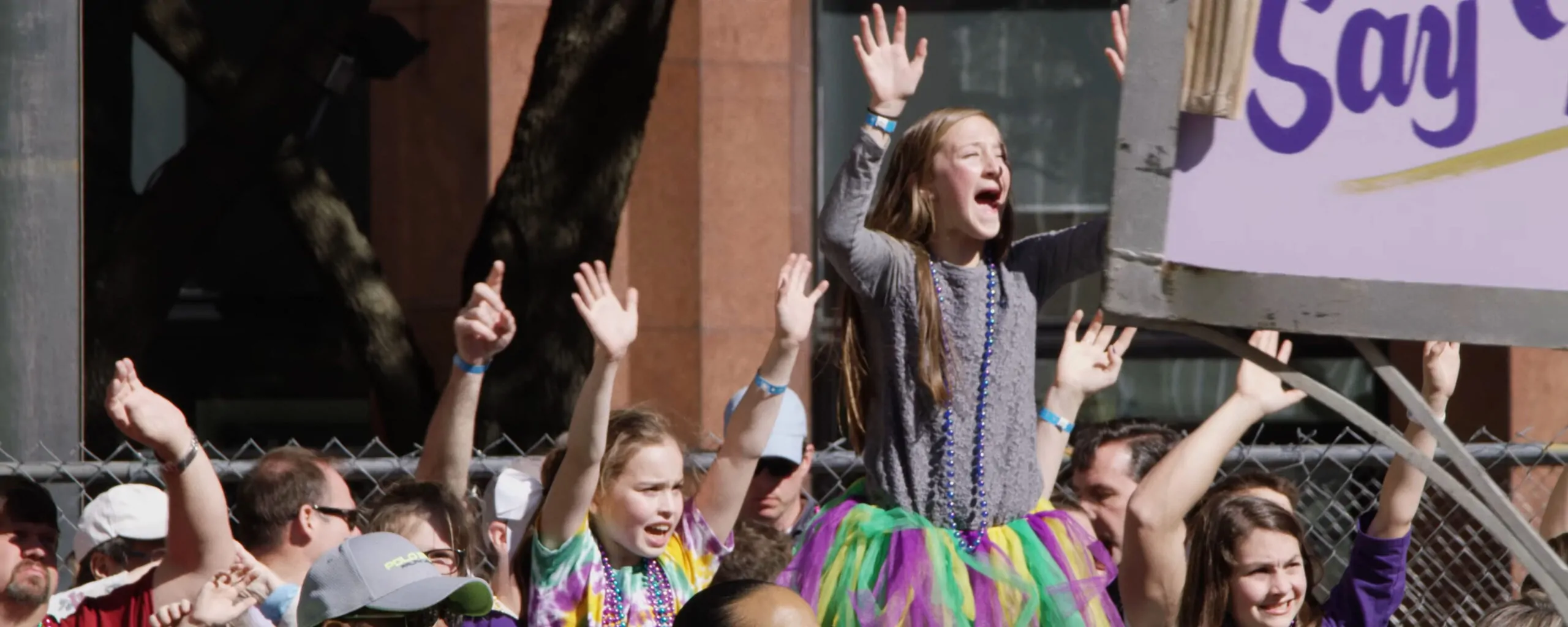 People at the Wear it Purple awareness day in New Orleans