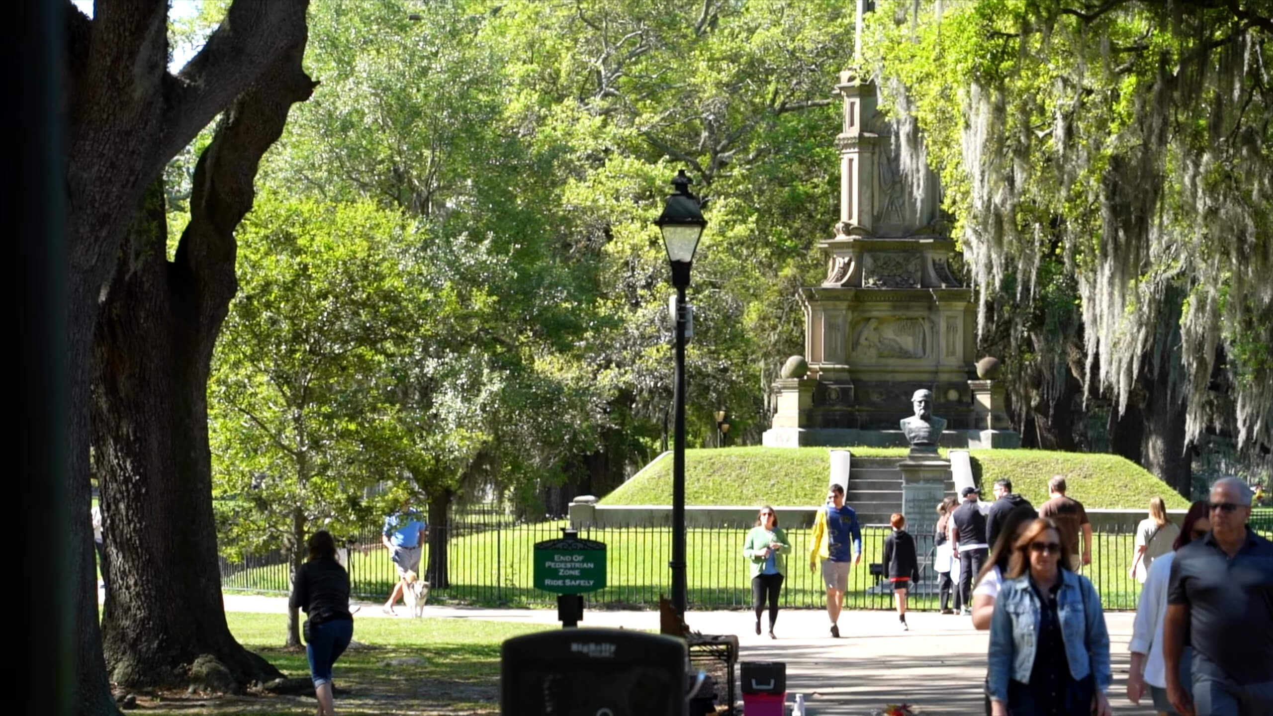 Strolling through Forsyth Park in Savannah