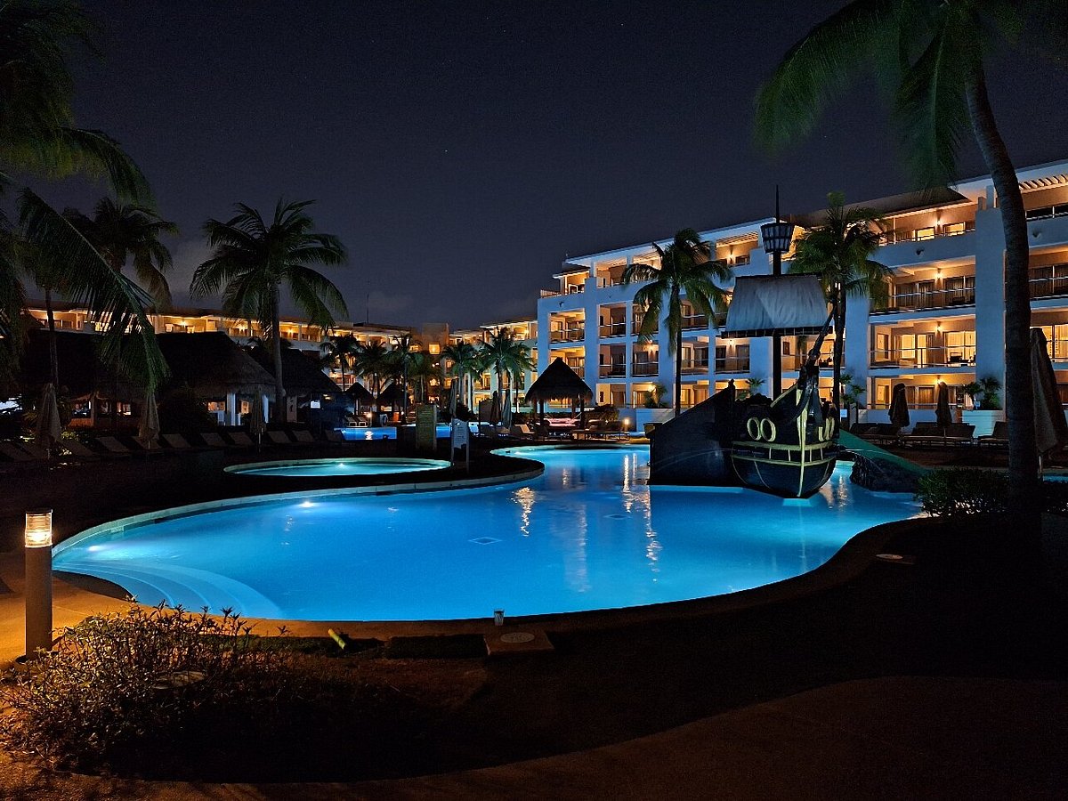 Pool at night at Paradisus Playa del Carmen Resort