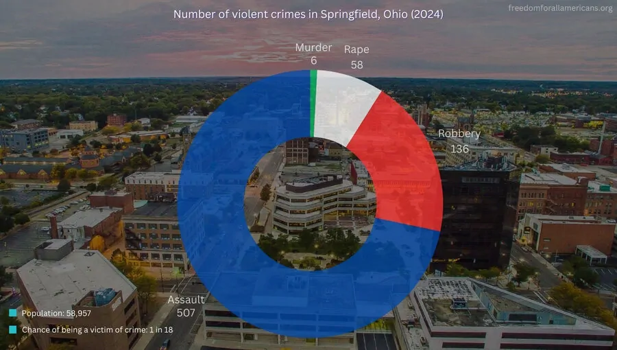 Springfield Ohio crime rates, pie chart