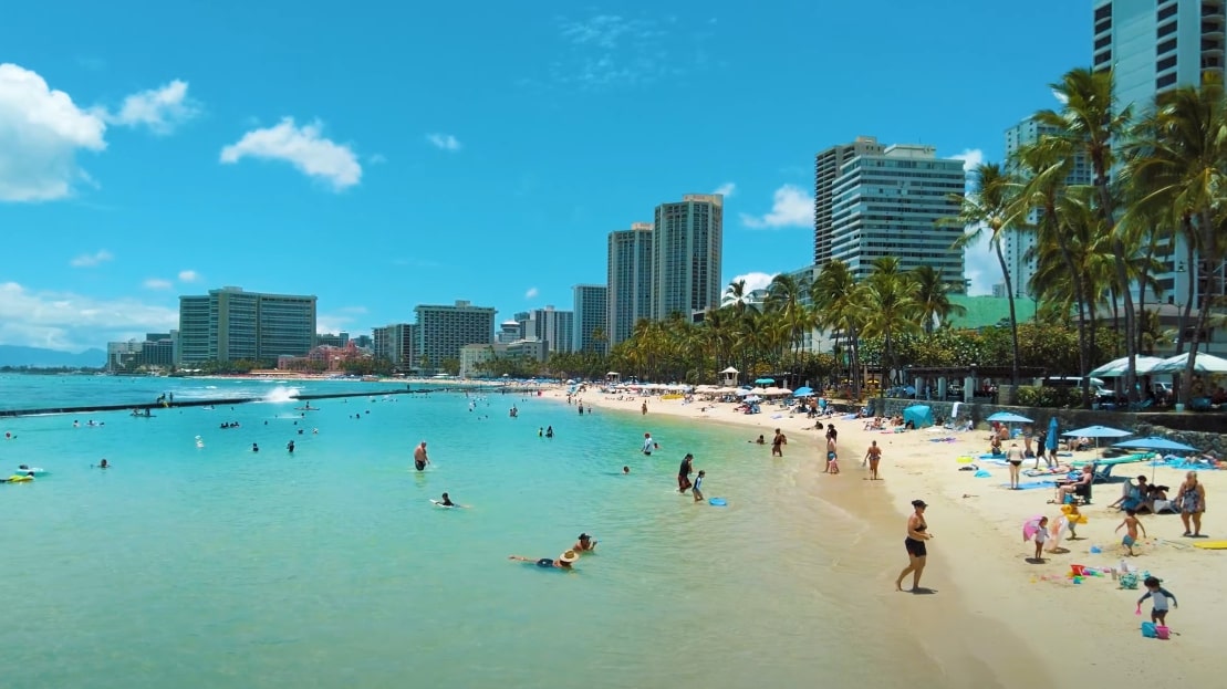 Waikiki Beach in Honolulu, Hawaii