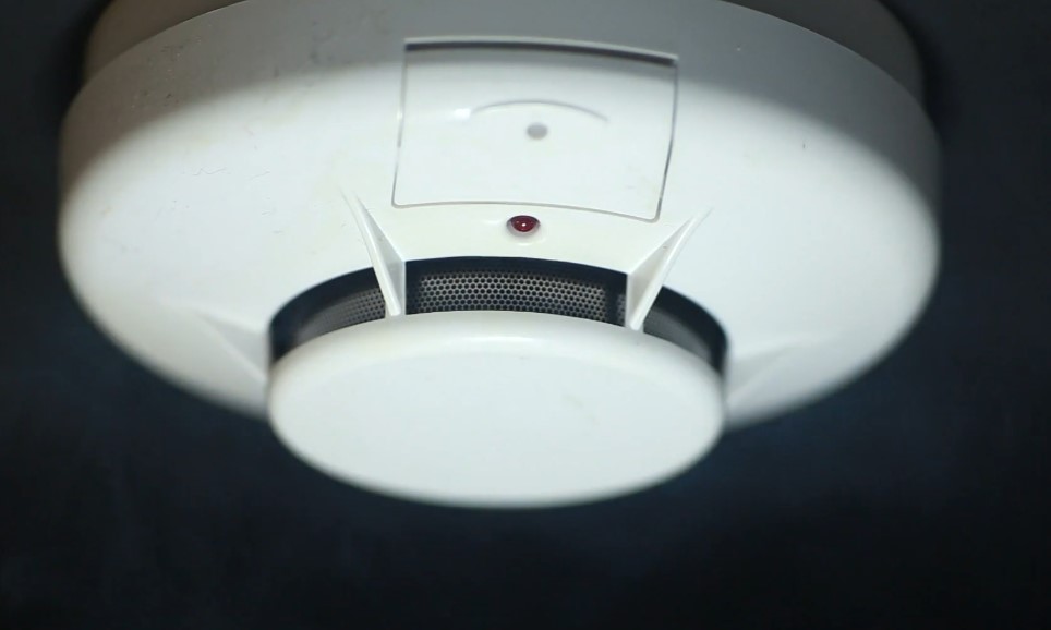 Smoke detector on a ceiling