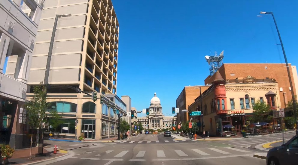 One of the main streets in Boise, Idaho