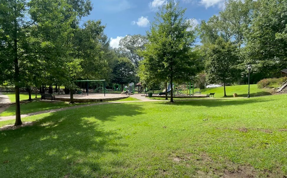 Green trees in the Adair Park, Atlanta