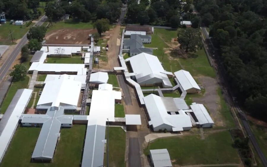 Pollock prison in Louisiana, drone view