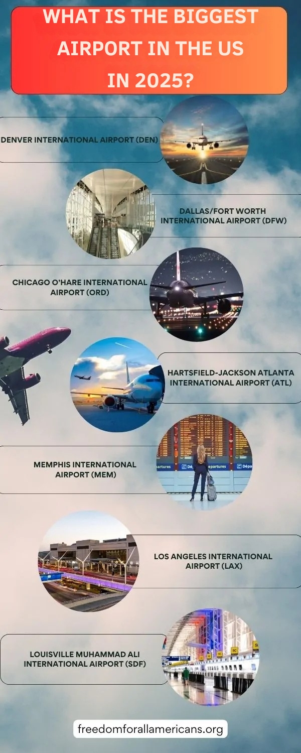 Infographic showing the biggest US airports in 2025