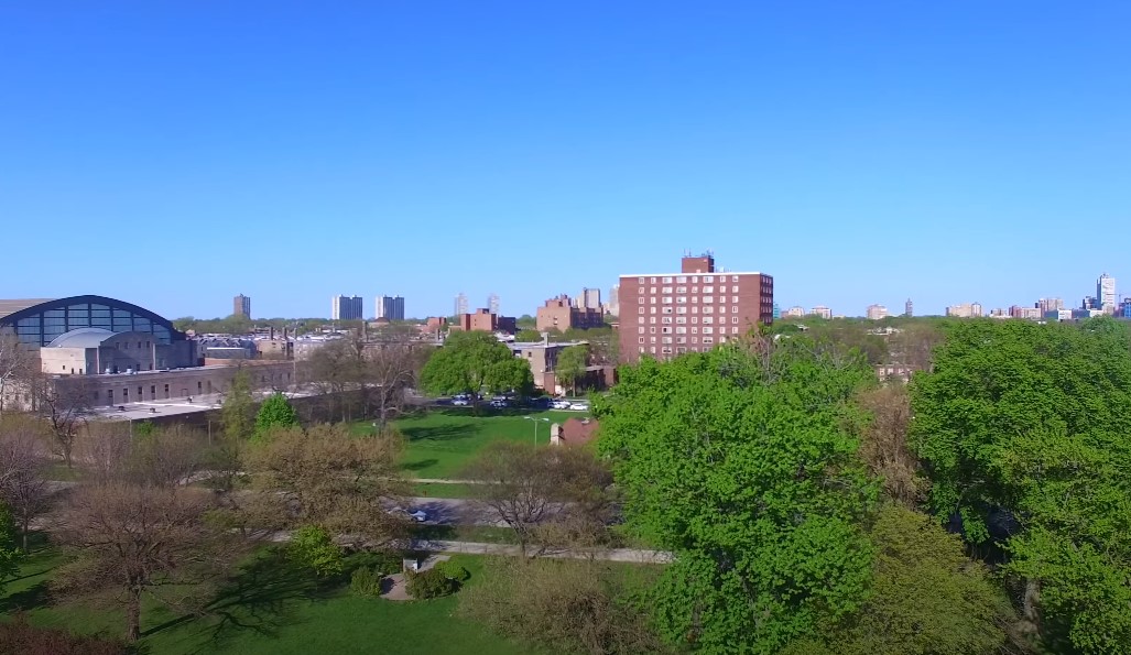 Aerial view of the Washington Park, Chicago