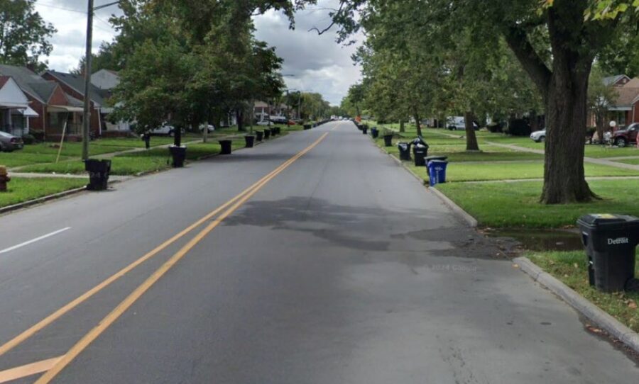 Street in Franklin Park in Detroit