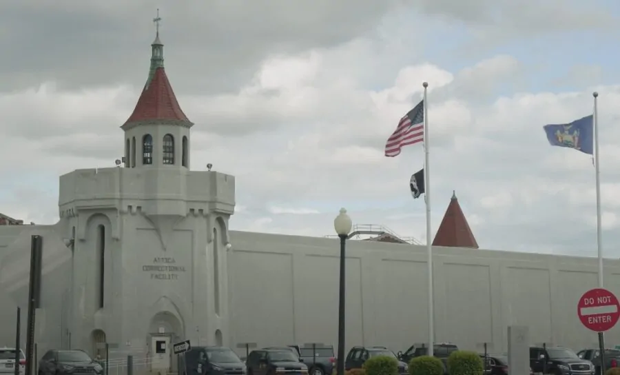 A look from the street at the Attica Prison NYC