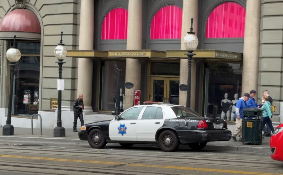 Police car on a street of San Francisco