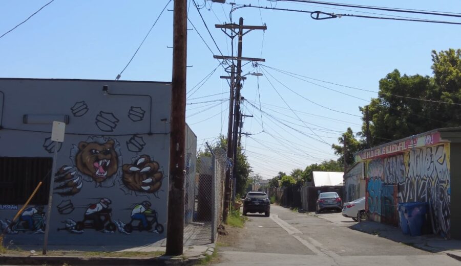 Graffiti on a house in Watts neighborhood