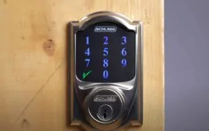 Digital keypad door lock with illuminated numbers