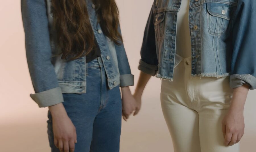 Two girls holding hands