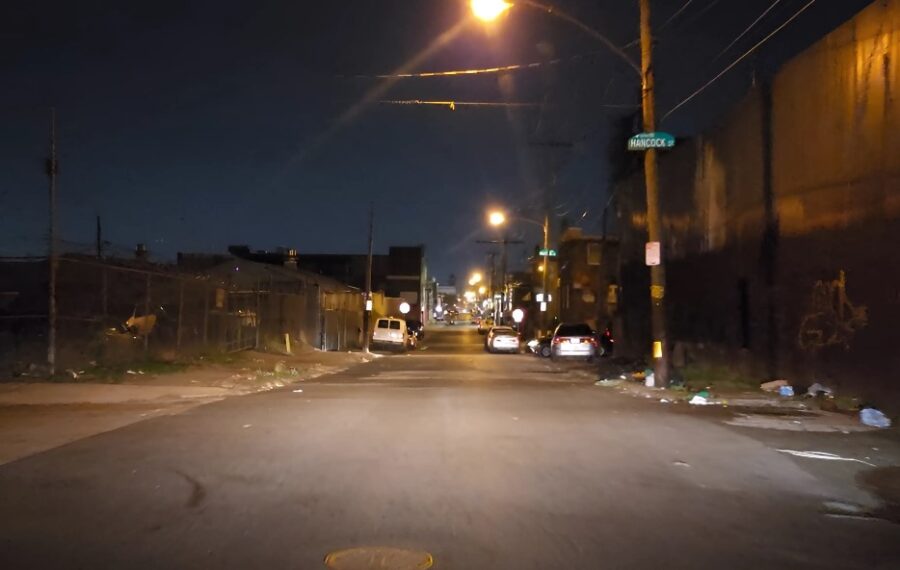 Fairhill neighborhood at night