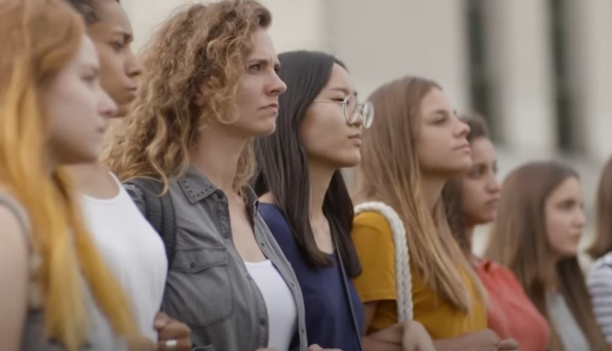 Girls on a protest