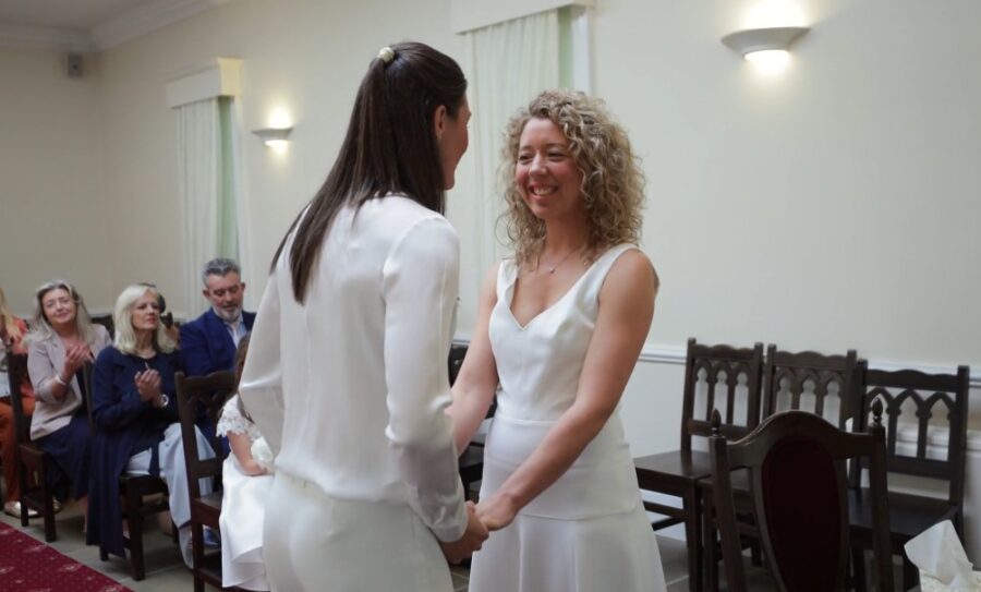 Lesbian couple getting married