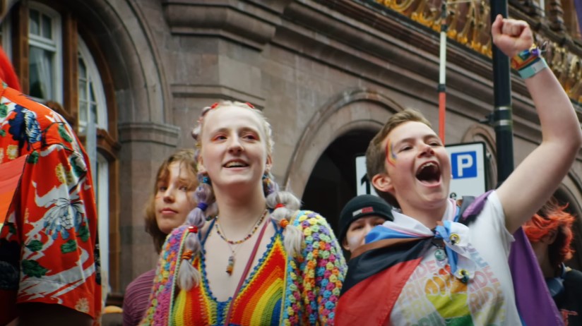 Participants in LGBTQ+ march