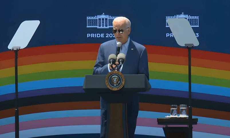 Joe Biden addresses the Pride 2023 event