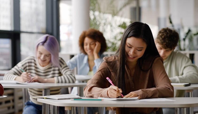 Students focused, engaged in study