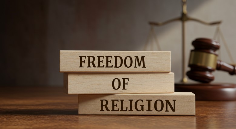 A visual representation of the principle of freedom of religion