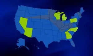 Map of the United States highlighting all 50 states in different colors for clear identification