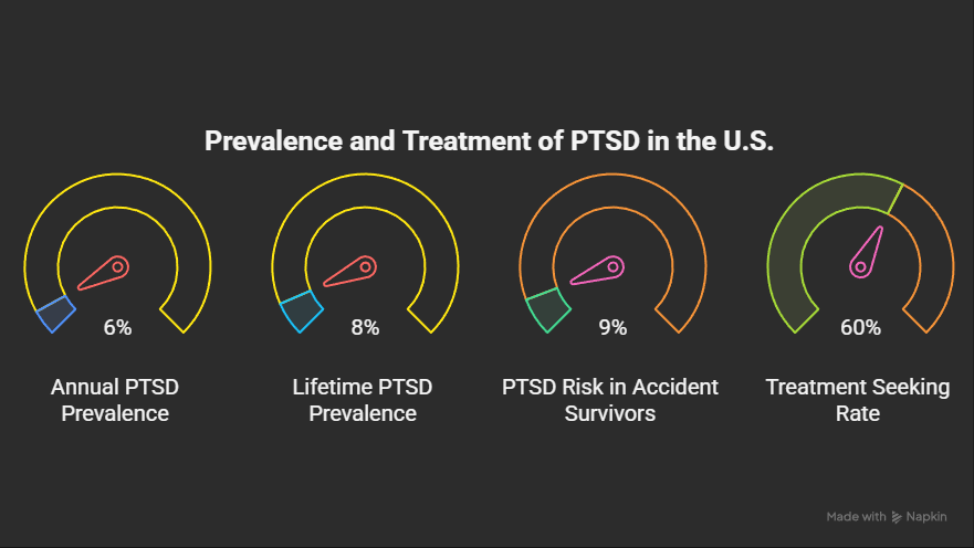 Graph showing PTSD stats in the United States