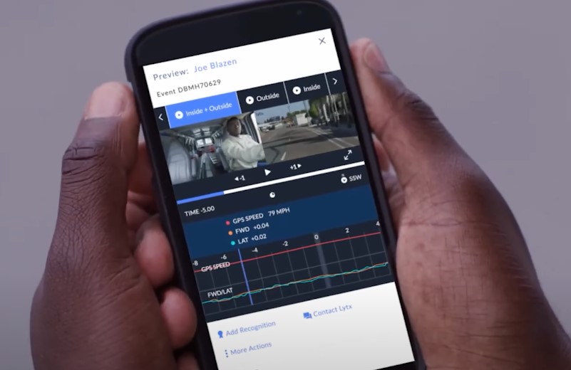 A mobile app displays real-time vehicle data