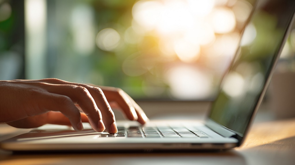 Person scanning an online store for reviews, return policies, and security before buying