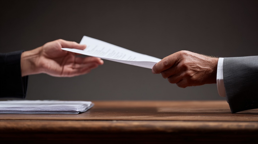 Plaintiff preparing and filing a civil complaint document at the start of a lawsuit