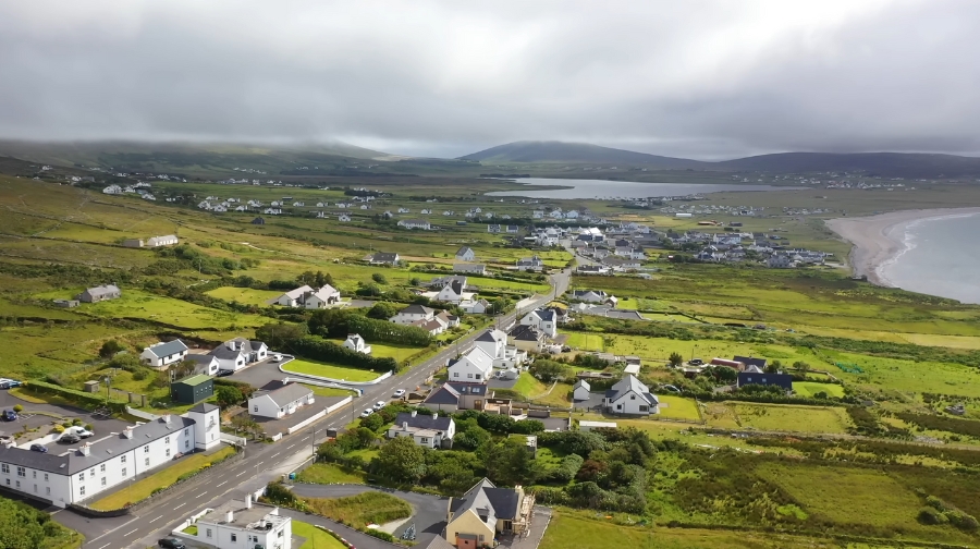 A quiet coastal village in Ireland