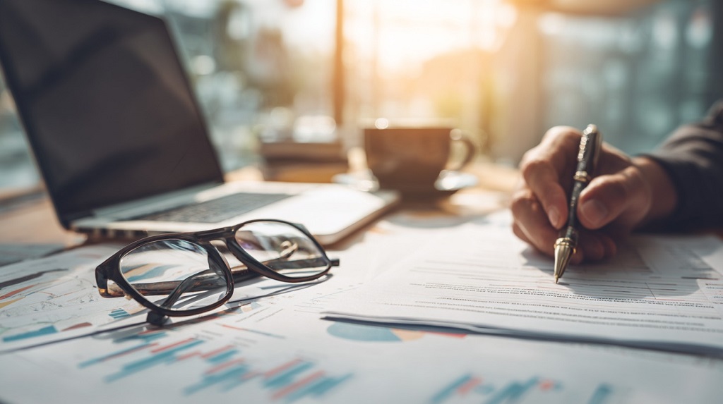 Investor marking notes on legal and financial documents while reviewing arbitration details