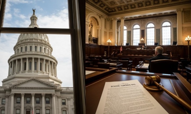 School funding bill awaits decision in ornate chamber