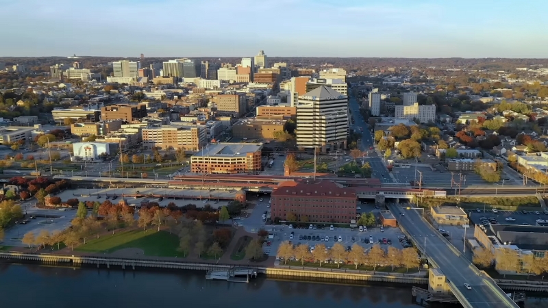 An aerial view of a Delaware city, reflecting the state’s role in supporting high-growth companies