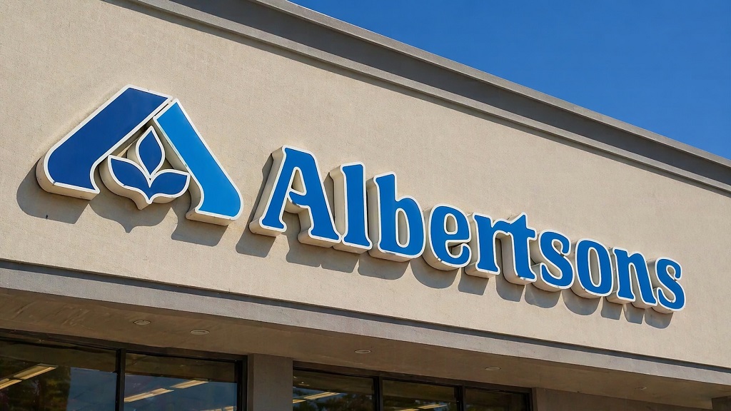 Albertsons store exterior with visible signage and entrance area