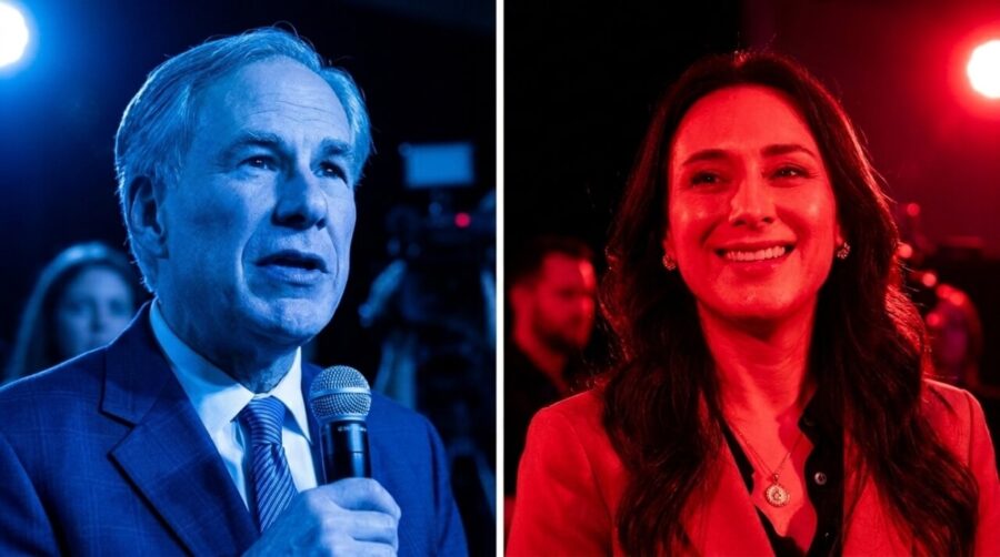 Greg Abbott and Gina Hinojosa, candidates in the 2026 Texas governor election