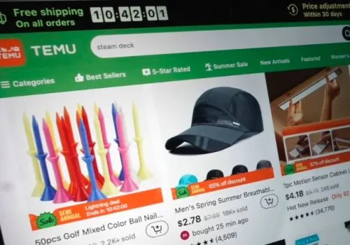 Arizona Attorney General lawsuit headline shown over Temu app interface on a mobile screen