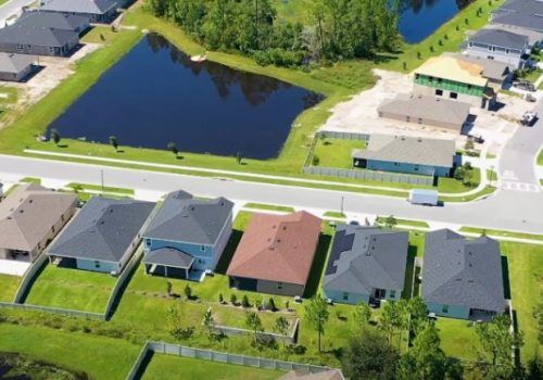 Aerial view of a neighborhood in Florida